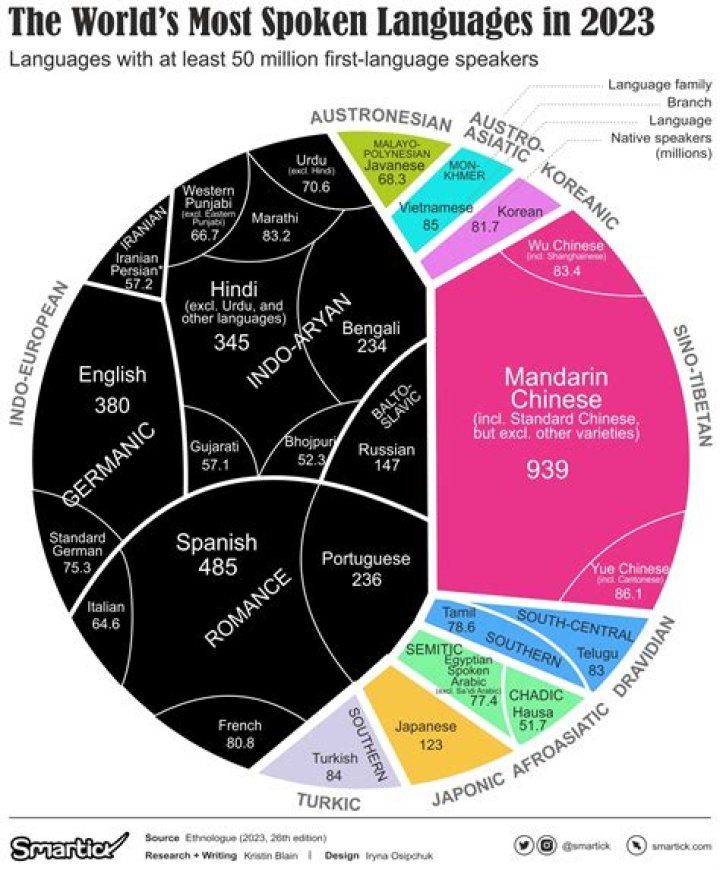Most Spoken Languages in the World Infographic Elite Asia Resource